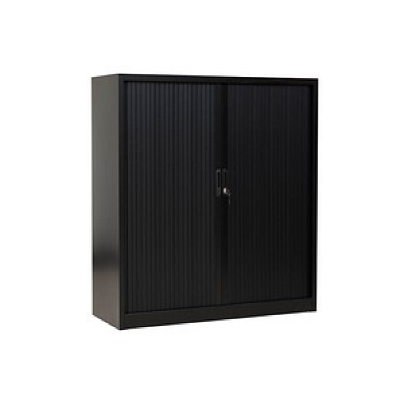 Gürkan Rollladenschrank schwarz 2 Fachböden 120,0 x 46,0 x 135,0 cm – Bild 1 von 4