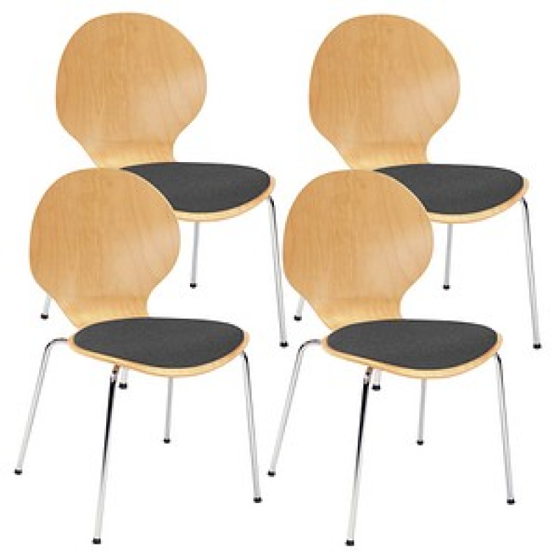 Nowy Styl Schalenstühle Cafe VI buche, schwarz Holz, 4 St. – Bild 1 von 2