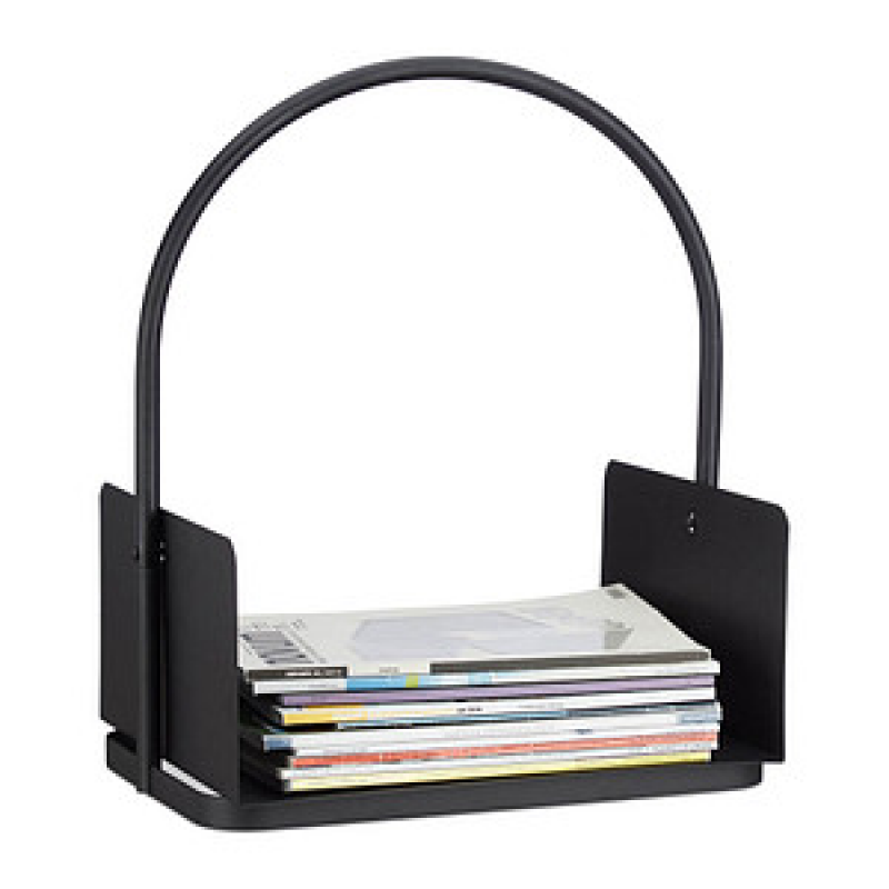 relaxdays Kaminholzkorb schwarz 40,0 x 30,0 x 46,0 cm, 1 St. – Bild 1 von 6