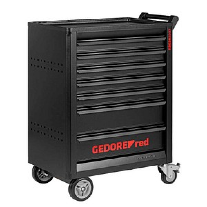 GEDOREred GEDMaster R20202207 Werkstattwagen mit Lochwand schwarz 7 Schubladen – Bild 1 von 6