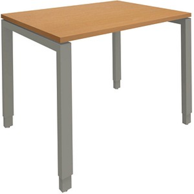 fm Sidney höhenverstellbarer Schreibtisch buche rechteckig, 4-Fuß-Gestell Quadratrohr silber 100,0 x 80,0 cm – Bild 1 von 2
