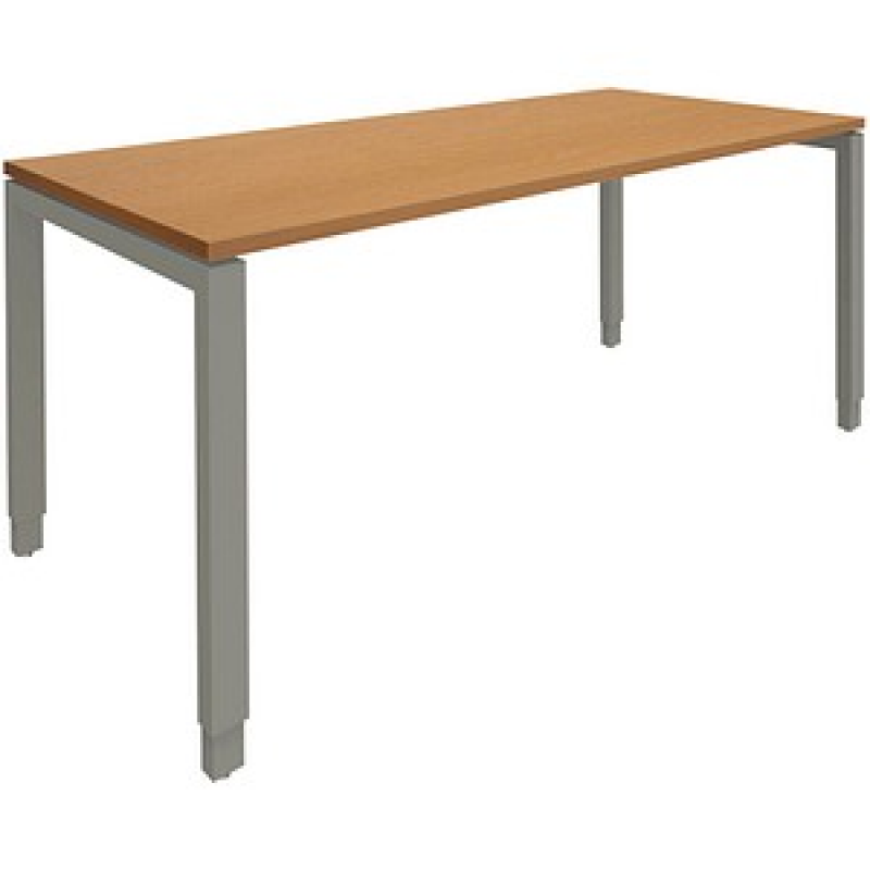 fm Sidney höhenverstellbarer Schreibtisch buche rechteckig, 4-Fuß-Gestell Quadratrohr silber 180,0 x 80,0 cm – Bild 1 von 2