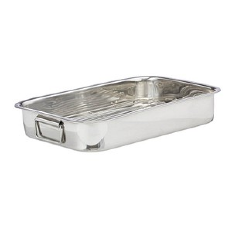 relaxdays Bräter L silber 38,0 x 27,0 cm, 1 St. – Bild 1 von 7