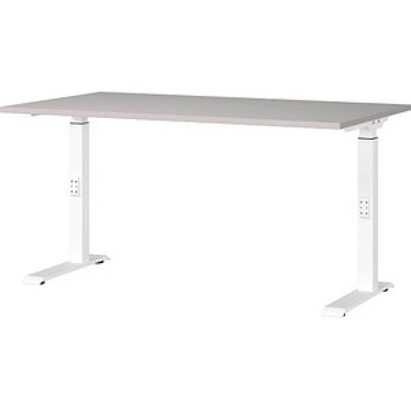 GERMANIA DOWNEY höhenverstellbarer Schreibtisch kaschmir rechteckig, C-Fuß-Gestell weiß 140,0 x 80,0 cm – Bild 1 von 5