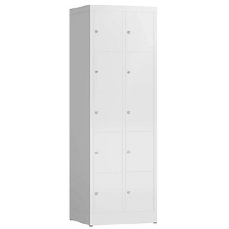 ClassiX Schließfachschrank signalweiß X-520527, 10 Schließfächer 59,0 x 50,0 x 180,0 cm – Bild 1 von 2