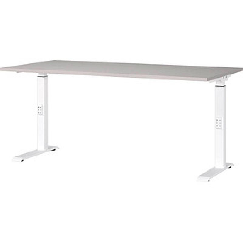 GERMANIA DOWNEY höhenverstellbarer Schreibtisch kaschmir rechteckig, C-Fuß-Gestell weiß 160,0 x 80,0 cm – Bild 1 von 5