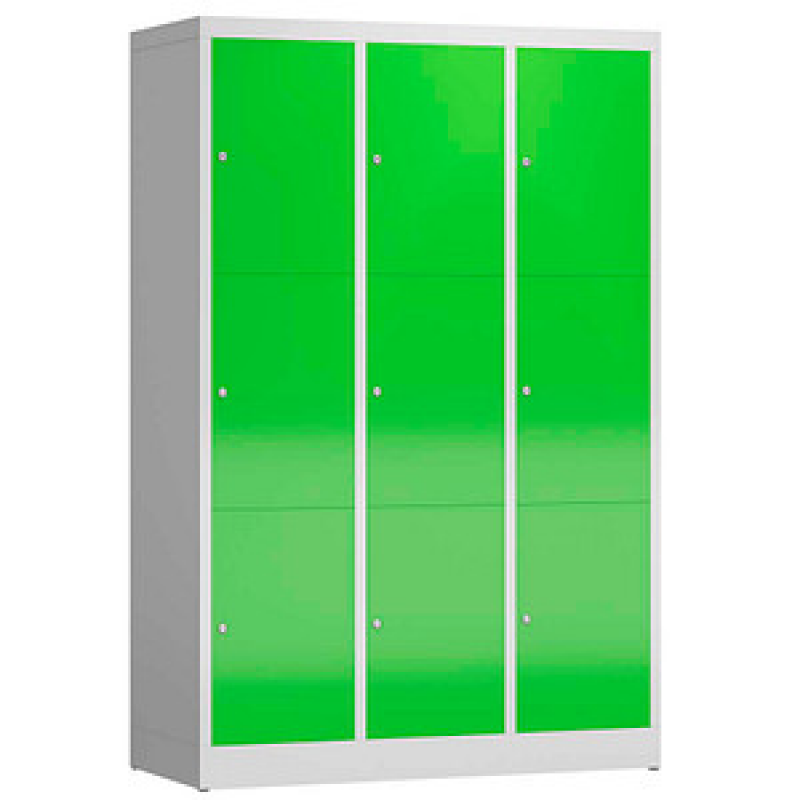 ClassiX Schließfachschrank gelbgrün, lichtgrau X-523335, 9 Schließfächer 118,5 x 50,0 x 180,0 cm – Bild 1 von 2