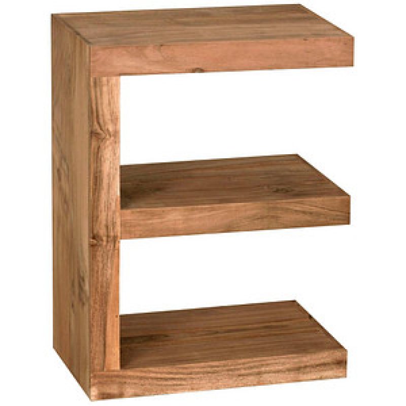 WOHNLING Beistelltisch rechteckig Massivholz akazie 44,0 x 30,0 x 60,0 cm, 1 St. – Bild 1 von 6