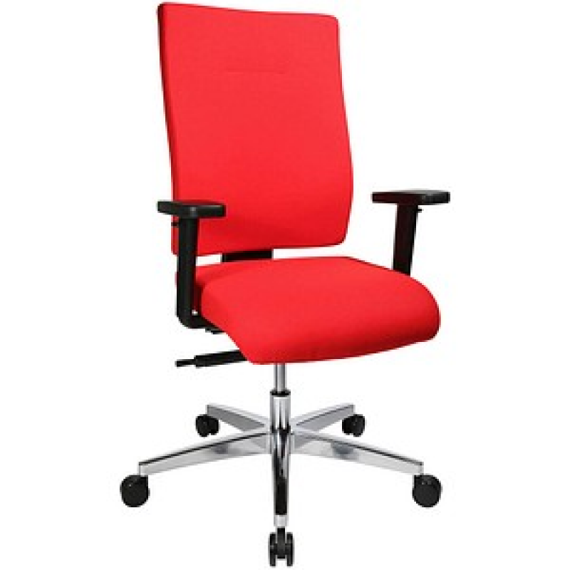 Topstar Bürostuhl Profi Star 15 High, PS49H T31Q Stoff rot, Gestell alu – Bild 1 von 5