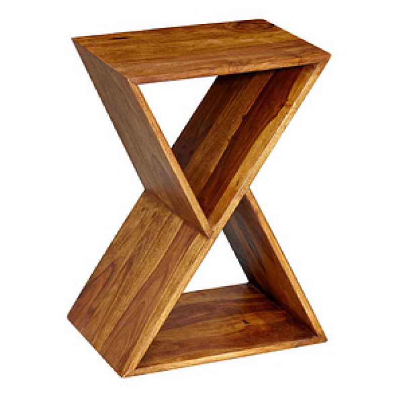 WOHNLING Beistelltisch rechteckig Massivholz braun 43,0 x 30,0 x 60,0 cm, 1 St. – Bild 1 von 7