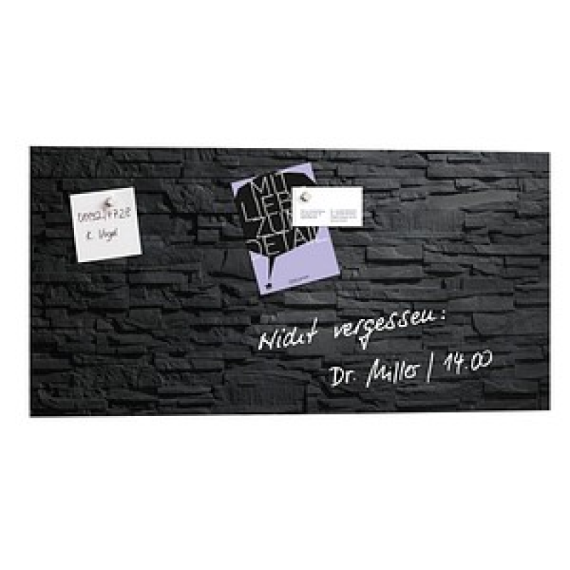 SIGEL Glas-Magnettafel artverum® 91,0 x 46,0 cm Design Schiefer-Stone – Bild 1 von 5