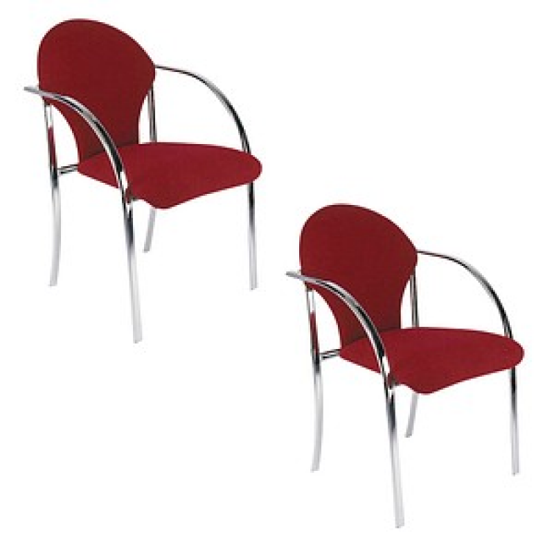 Nowy Styl Besucherstühle VISA CHROM bordeaux Kunststoff, 2 St. – Bild 1 von 3