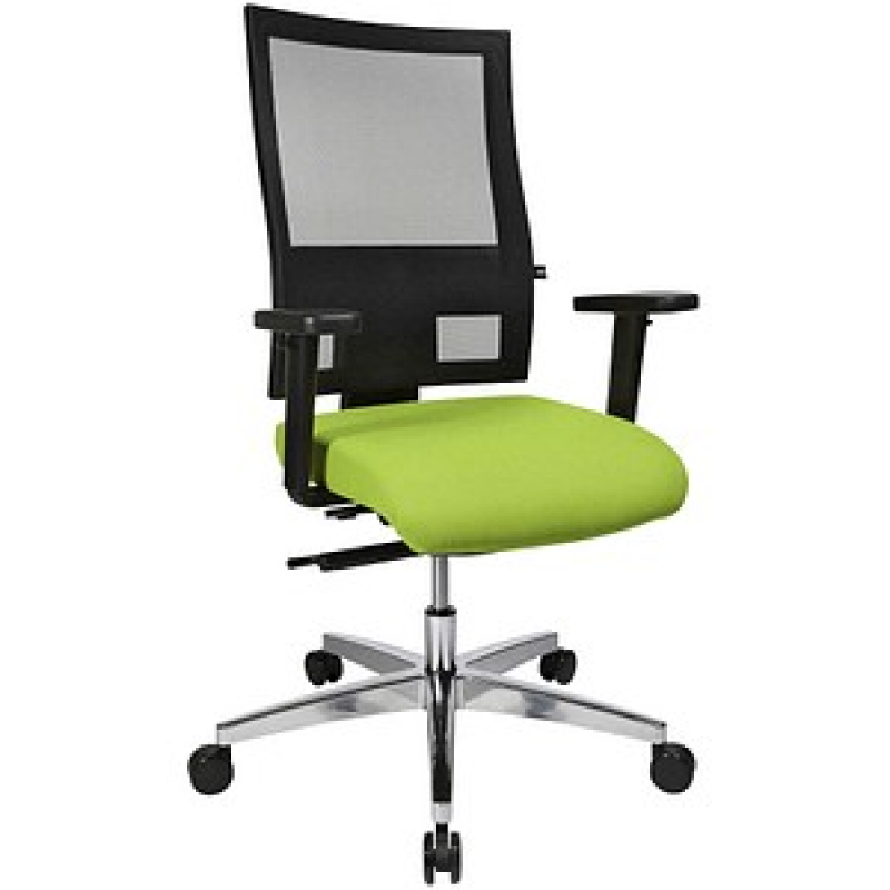 Topstar Bürostuhl Profi Net 11 High, PS59H T35Q Stoff grün, Gestell alu – Bild 1 von 5