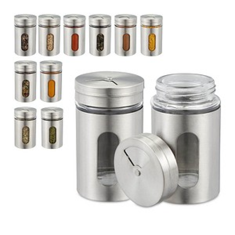 relaxdays Gewürzstreuer-Set silber, 12 St. – Bild 1 von 9