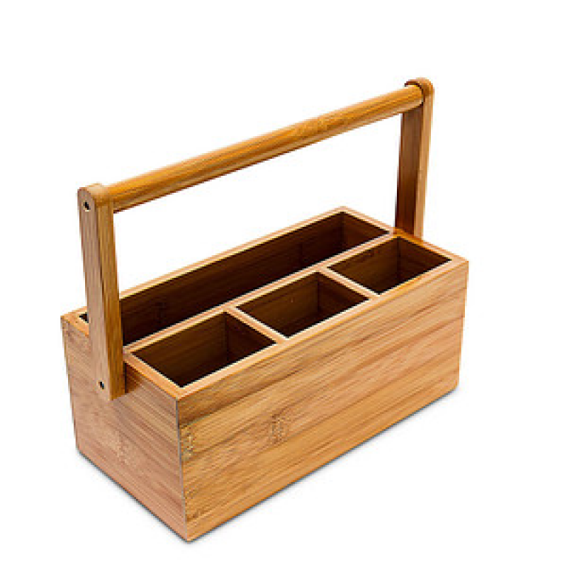 relaxdays Schreibtisch-Organizer braun Bambus 4 Fächer 25,0 x 11,5 x 20,0 cm – Bild 1 von 6