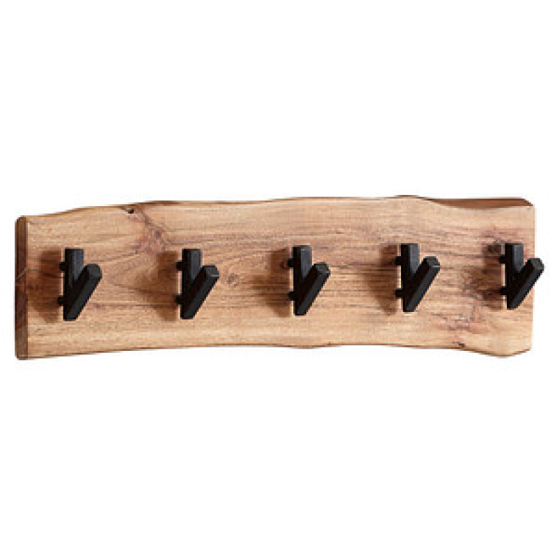 WOHNLING Wandgarderobe WL6.358 akazie Holz 5 Haken 60,0 x 17,0 cm, 1 St. – Bild 1 von 6