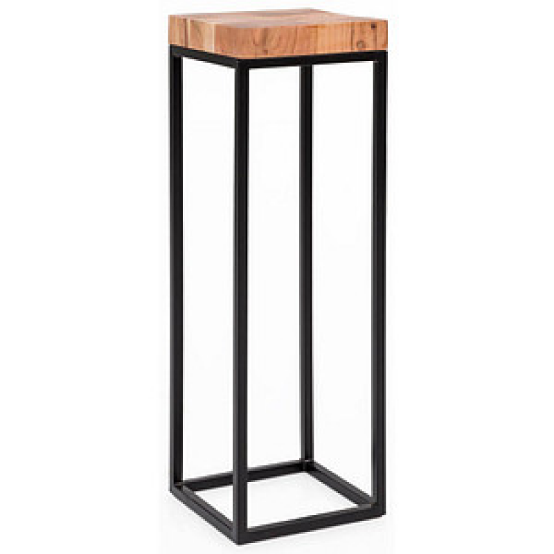 WOHNLING Beistelltisch quadratisch Massivholz akazie 30,0 x 30,0 x 97,0 cm, 1 St. – Bild 1 von 9