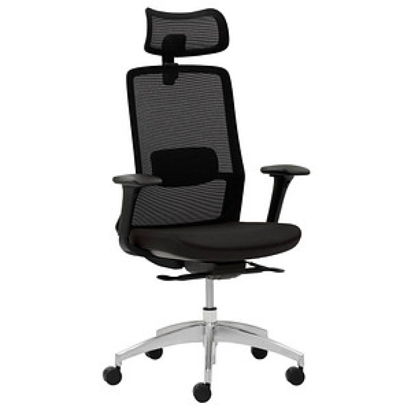 Mayer Bürostuhl, 2482_KS Stoff schwarz, Gestell alu – Bild 1 von 4