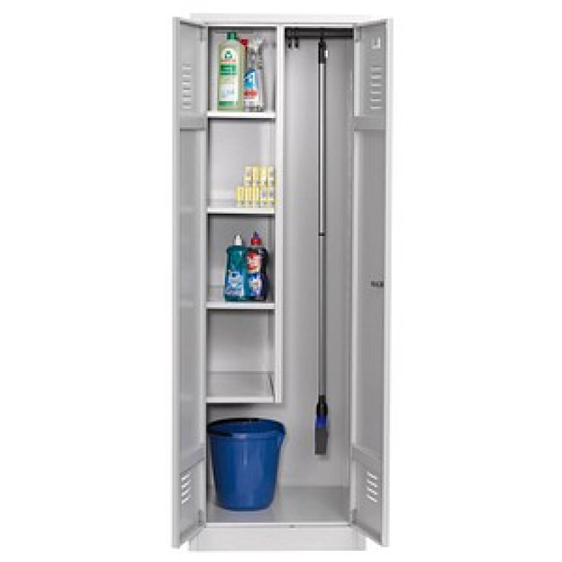 Gürkan Putzmittelschrank 104431 lichtgrau 4 Fachböden 60,0 x 50,0 x 180,0 cm, aufgebaut, 1 St. – Bild 1 von 5