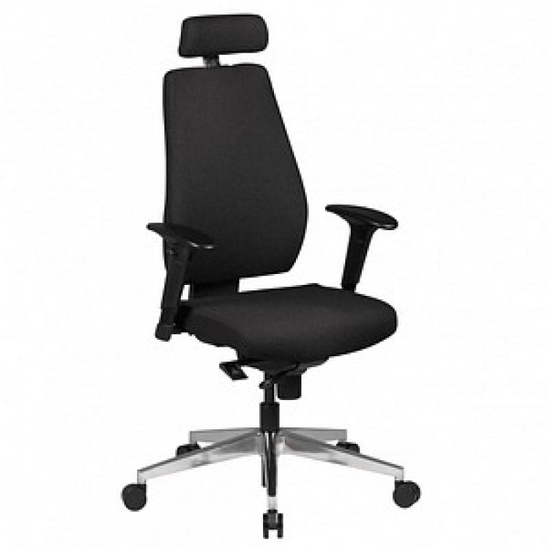 AMSTYLE Bürostuhl, SPM1.279 Stoff schwarz, Gestell silber – Bild 1 von 5