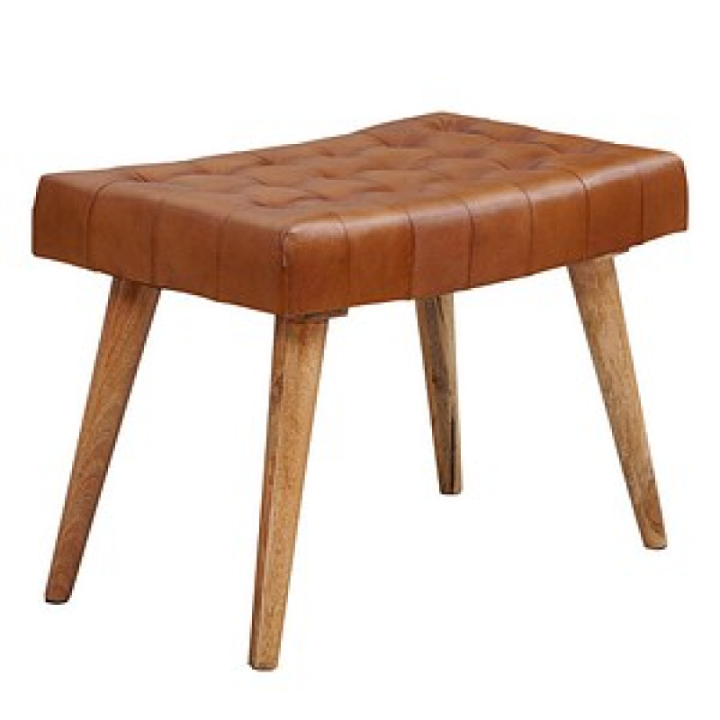 WOHNLING Wohnzimmer-Hocker WL6.012 braun Leder, 1 St. – Bild 1 von 5