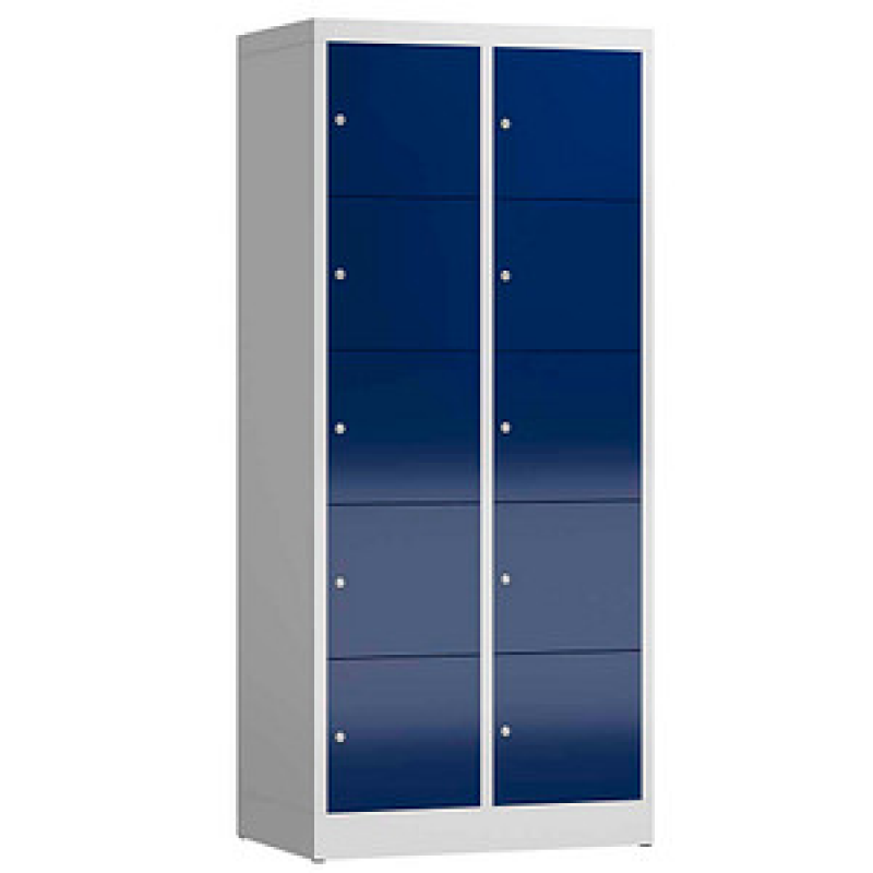 ClassiX Schließfachschrank enzianblau, lichtgrau X-523521, 10 Schließfächer 80,0 x 50,0 x 180,0 cm – Bild 1 von 2