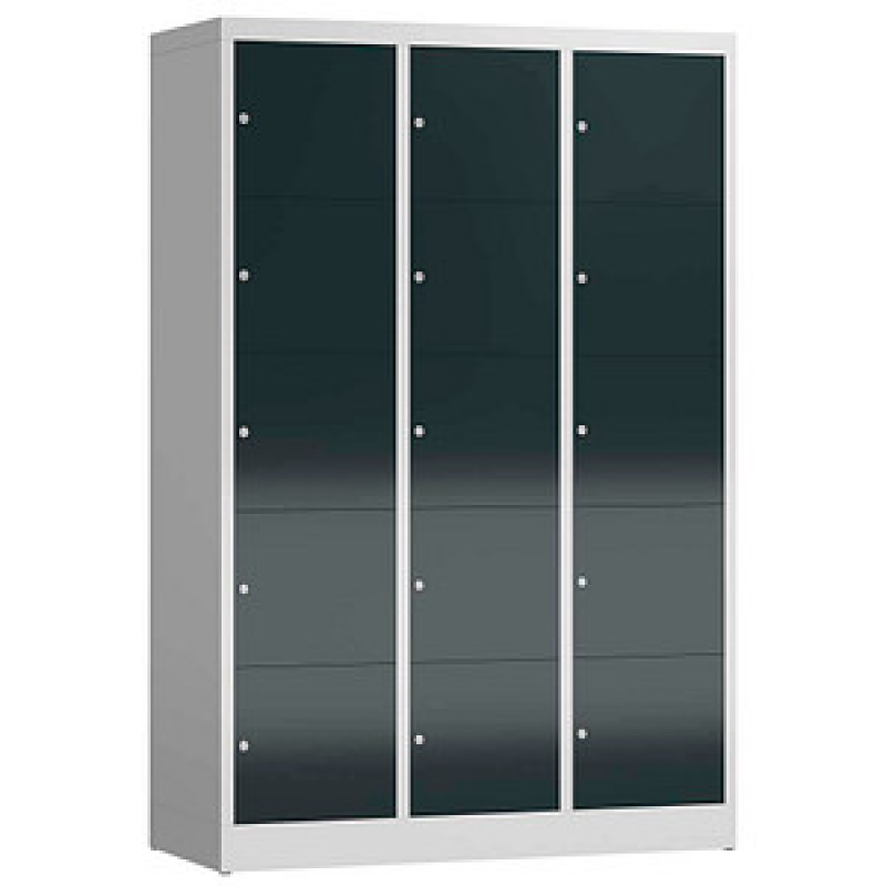 ClassiX Schließfachschrank anthrazit, lichtgrau X-523538, 15 Schließfächer 118,5 x 50,0 x 180,0 cm – Bild 1 von 2