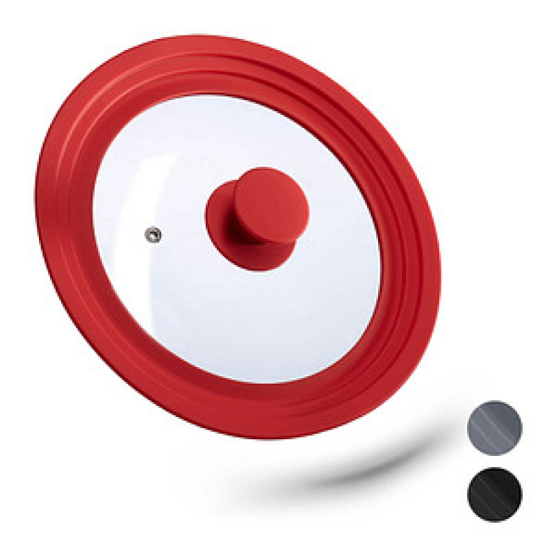 relaxdays Universal-Topfdeckel rot Ø 25,5 cm, 1 St. – Bild 1 von 4
