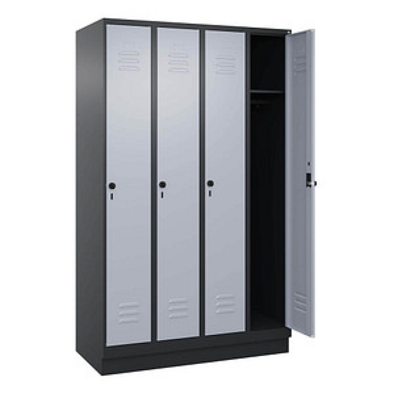 CP Spind Classic PLUS schwarzgrau, weißaluminium 080020-40 S10058, 4 Schließfächer 120,0 x 50,0 x 195,0 cm – Bild 1 von 4