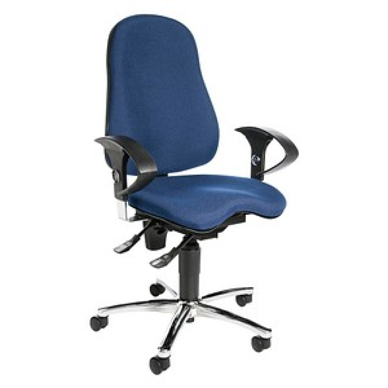 Topstar Bürostuhl Sitness® 10, SI59UG26 Stoff blau, Gestell chrom – Bild 1 von 6