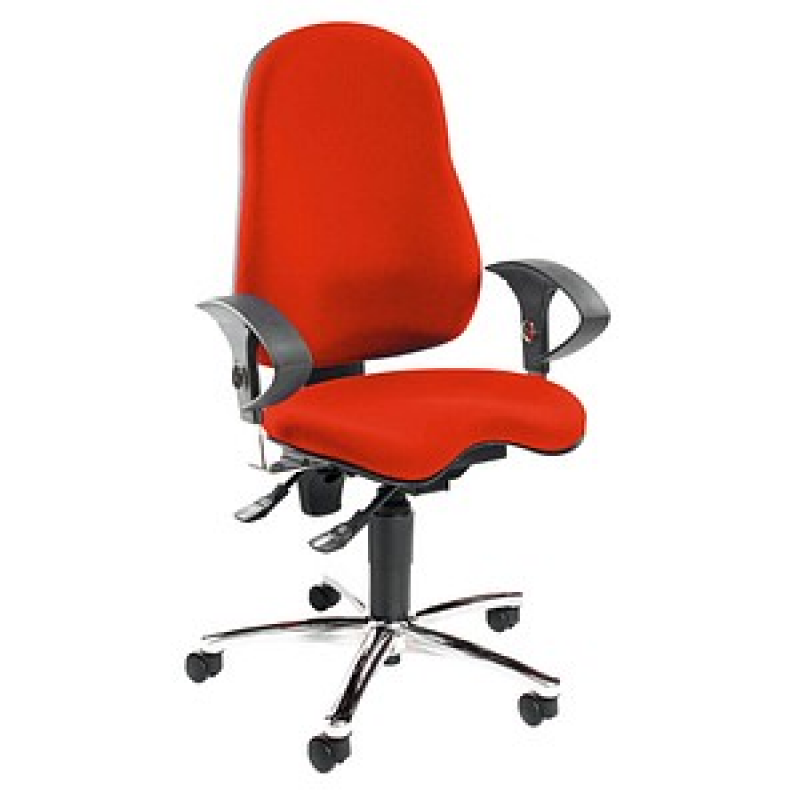 Topstar Bürostuhl Sitness® 10, SI59UG21 Stoff rot, Gestell chrom – Bild 1 von 6
