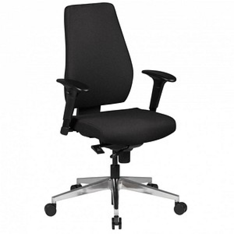 AMSTYLE Bürostuhl, SPM1.280 Stoff schwarz, Gestell silber – Bild 1 von 5