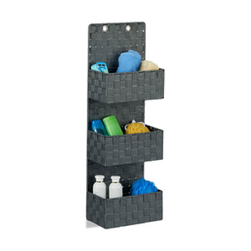 relaxdays Hängeorganizer je Korb 4,0 l grau 25,0 x 15,0 x 75,0 cm, 1 St. – Bild 1 von 5