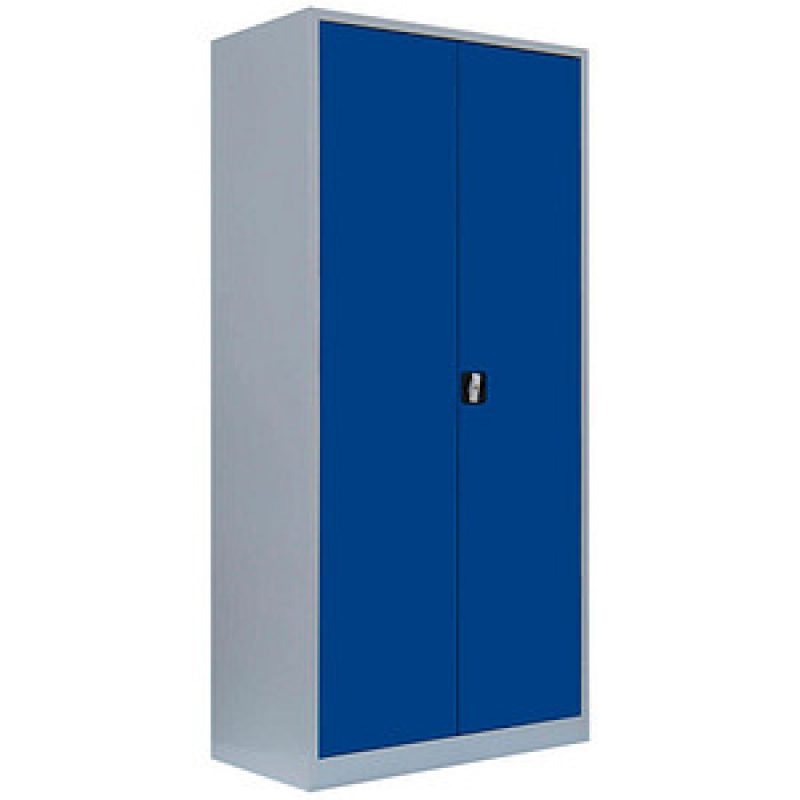 LÜLLMANN Stahlschrank 530361 enzianblau, lichtgrau 4 Fachböden 92,5 x 60,0 x 195,0 cm, aufgebaut, 1 St. – Bild 1 von 2