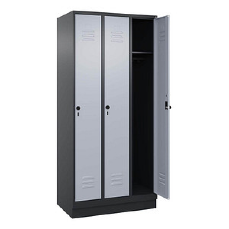 CP Spind Classic PLUS schwarzgrau, weißaluminium 080020-30 S10090, 3 Schließfächer 90,0 x 50,0 x 195,0 cm – Bild 1 von 4