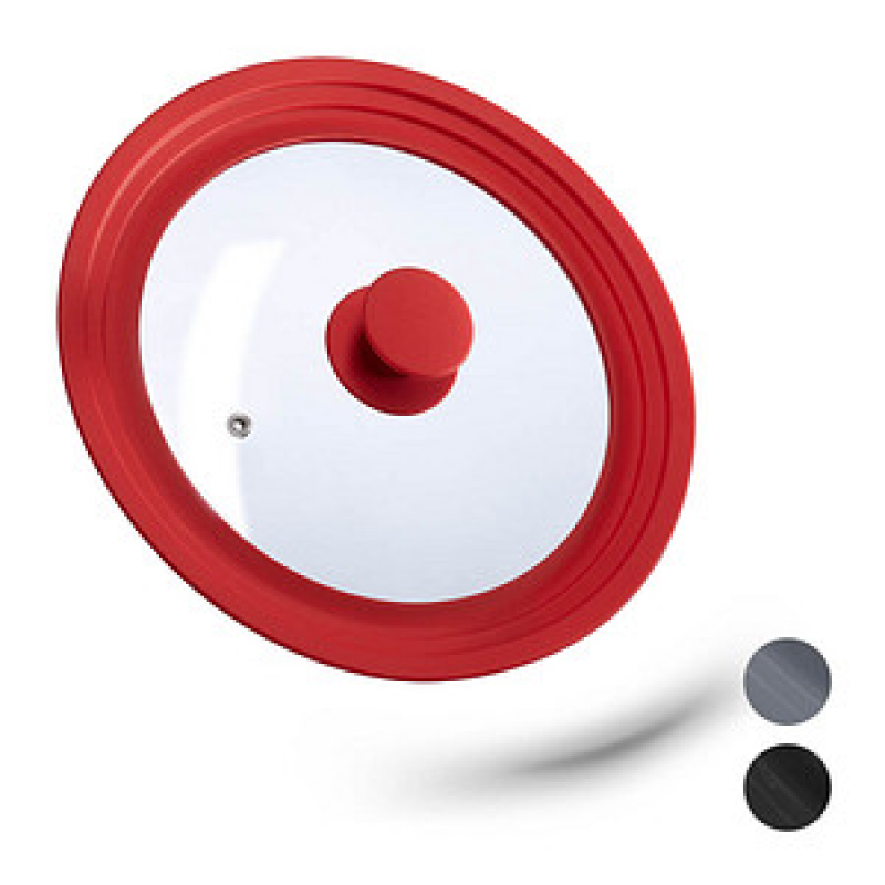 relaxdays Universal-Topfdeckel rot Ø 27,5 cm, 1 St. – Bild 1 von 6