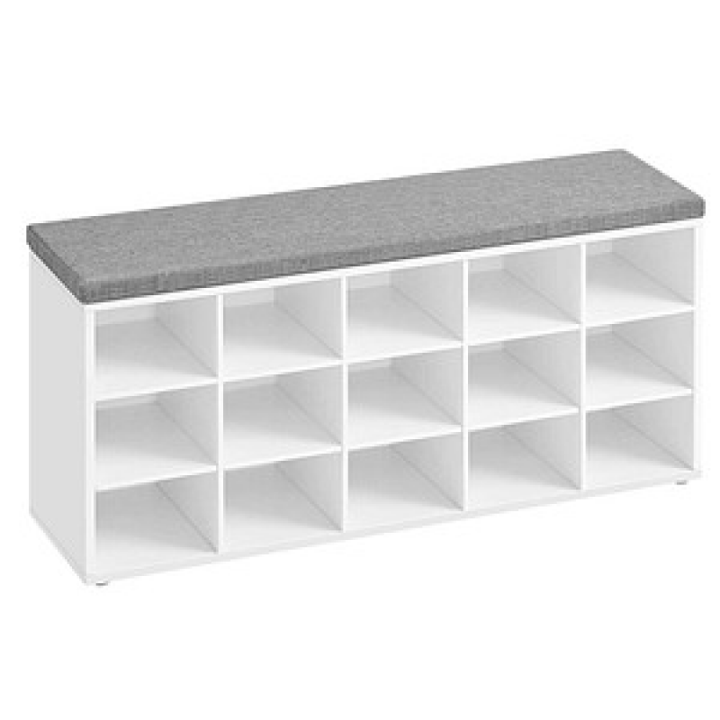 VASAGLE Schuhbank LHS15WT weiß, grau Holz 105,0 cm – Bild 1 von 7