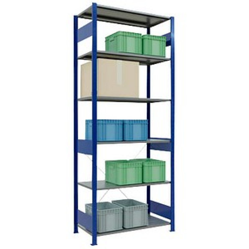 SCHULTE Schwerlastregal MULTIplus 150 12651-B enzianblau 100,0 x 50,0 x 250,0 cm – Bild 1 von 3
