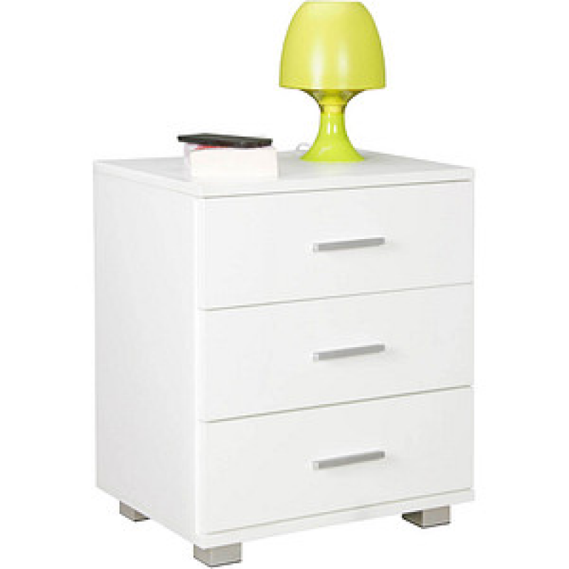 WOHNLING Nachttisch rechteckig Spanplatte weiß 45,0 x 34,0 x 54,0 cm, 1 St. – Bild 1 von 7