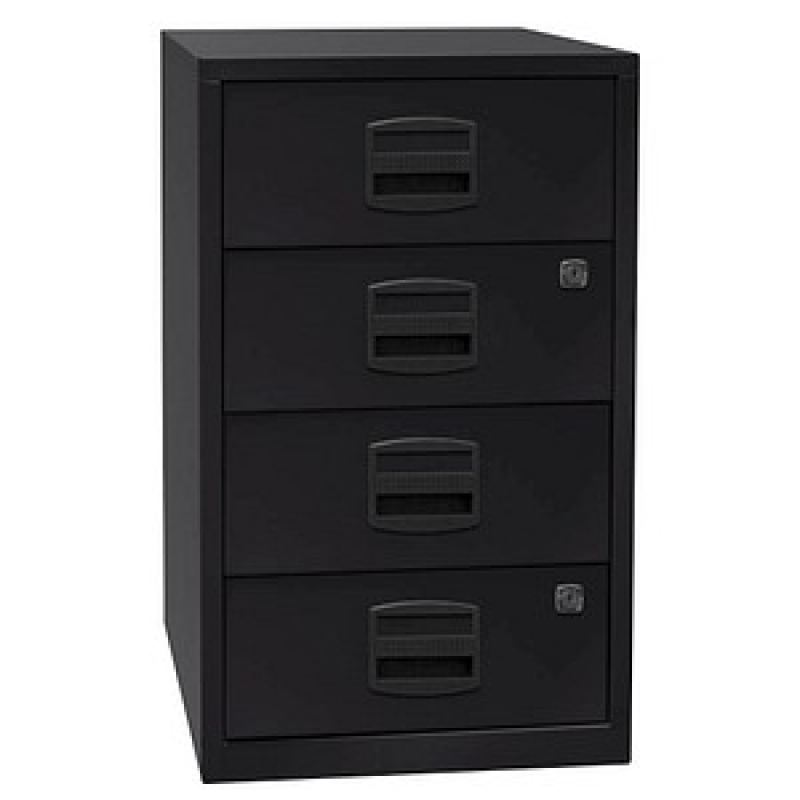 BISLEY Home Standcontainer schwarz 4 Auszüge Kunststoff-Muldengriff schwarz 41,3 x 40,0 x 67,2 cm – Bild 1 von 5