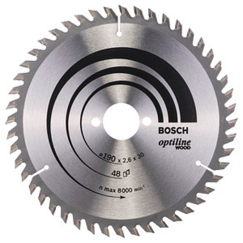 AKTION: BOSCH Optiline Wood Kreissägeblatt 190,0 mm, 48 Zähne, 1 St. mit Prämie nach Registrierung – Bild 1 von 3