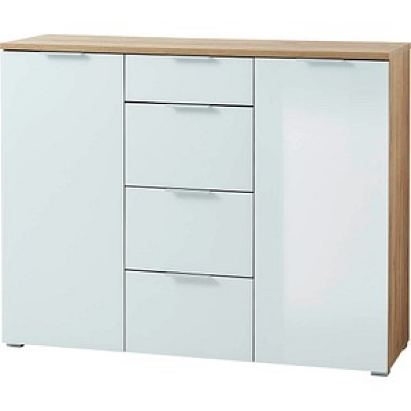 GERMANIA Sideboard TELDE, 3982-242 weiß, navarra-eiche 134,0 x 40,0 x 105,0 cm, 1 St. – Bild 1 von 8