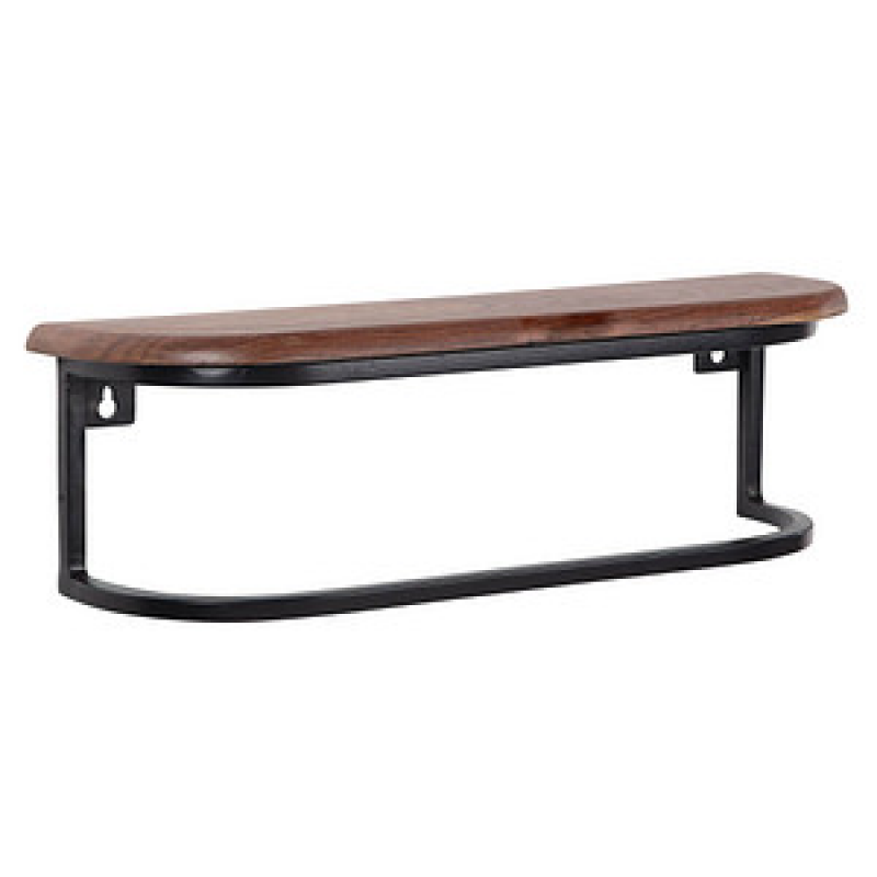 WOHNLING Wandregal sheesham, schwarz 50,0 x 13,0 x 15,0 cm, 1 St. – Bild 1 von 5
