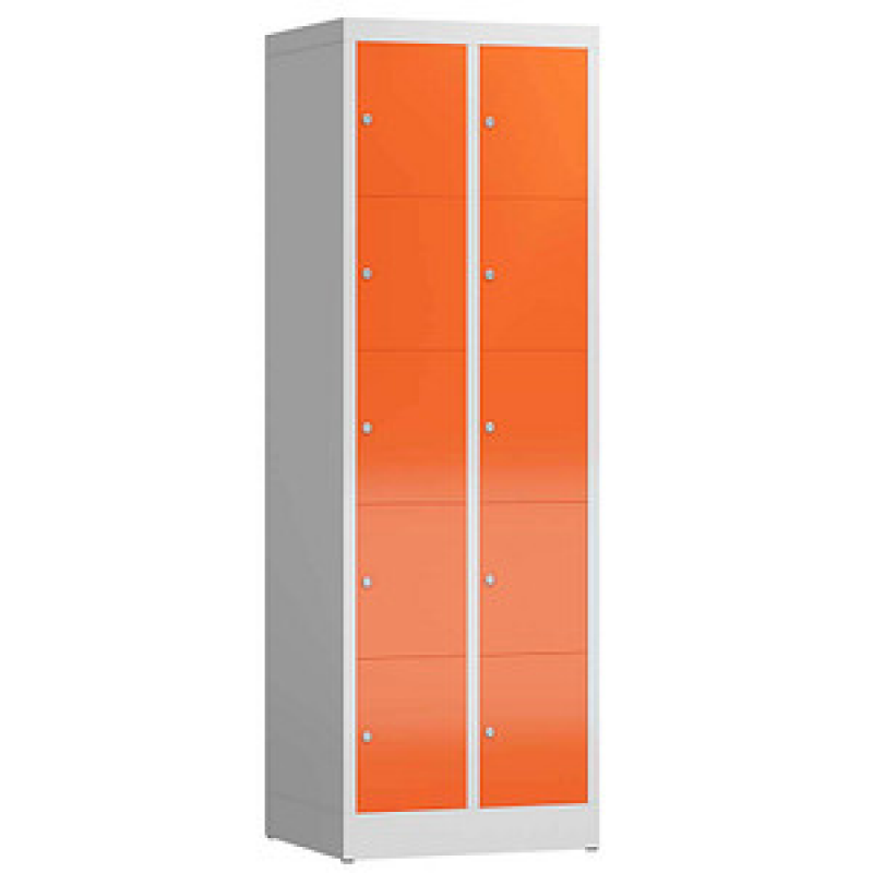 ClassiX Schließfachschrank feuerrot, lichtgrau X-520524, 10 Schließfächer 59,0 x 50,0 x 180,0 cm – Bild 1 von 2