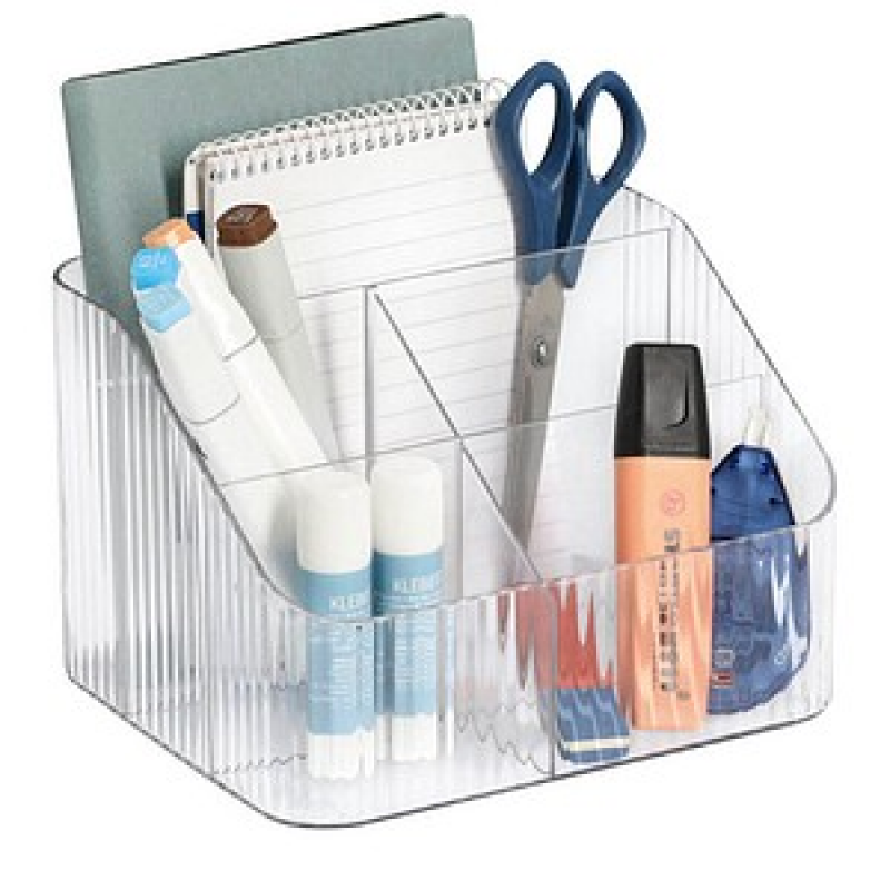 Zeller Schreibtisch-Organizer transparent Kunststoff 5 Fächer 14,8 x 18,0 x 12,0 cm – Bild 1 von 6