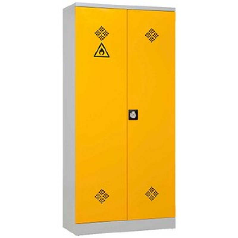 Gürkan Umweltschrank 111087 lichtgrau, rapsgelb 4 Fachböden 92,0 x 42,0 x 195,0 cm, aufgebaut, 1 St. – Bild 1 von 2