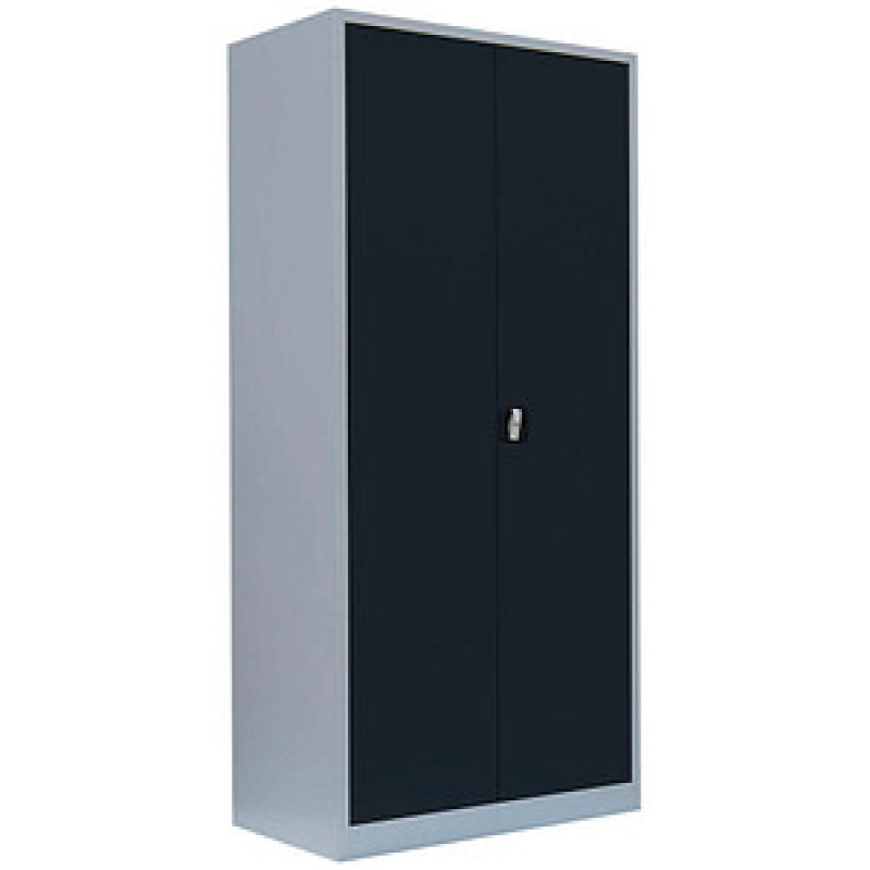 LÜLLMANN Stahlschrank 530368 anthrazit, lichtgrau 4 Fachböden 92,5 x 60,0 x 195,0 cm, aufgebaut, 1 St. – Bild 1 von 2