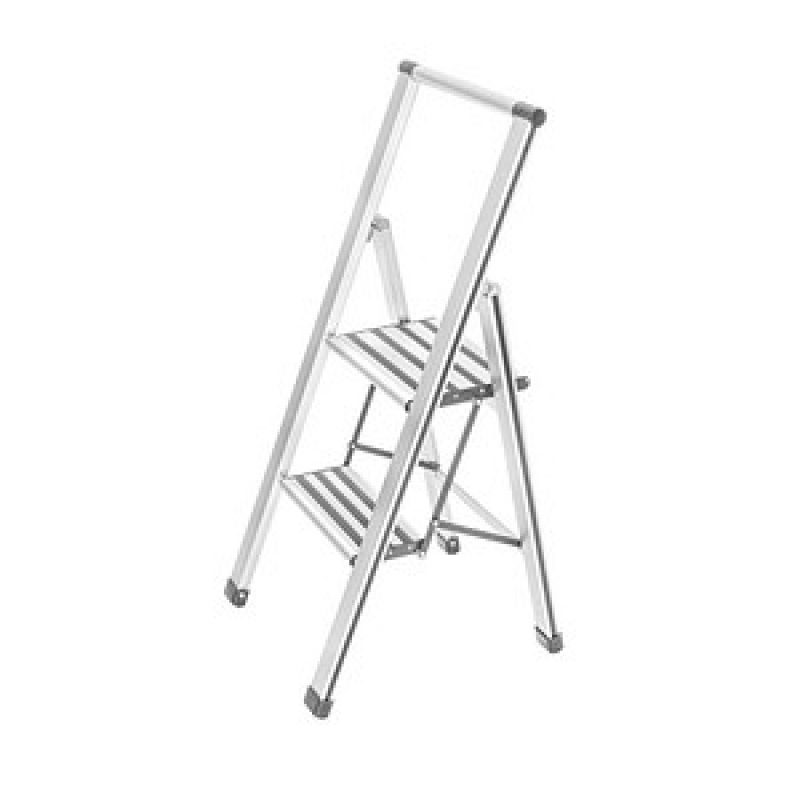 WENKO Klapptritt silber 2 Stufen, H: 94,0 cm – Bild 1 von 6