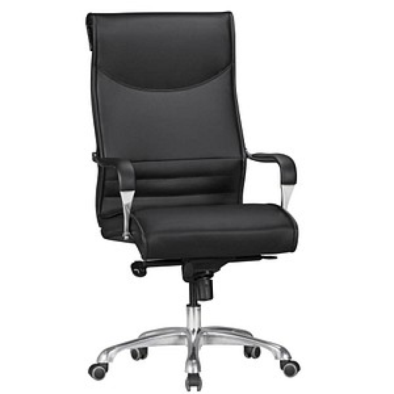 AMSTYLE XXL Chefsessel, SPM1.404 Kunstleder schwarz, Gestell silber – Bild 1 von 8