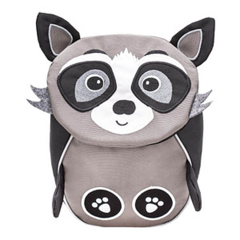 BELMIL® Kindergartenrucksack Mini Animals Raccoon Kunstfaser grau/schwarz – Bild 1 von 4